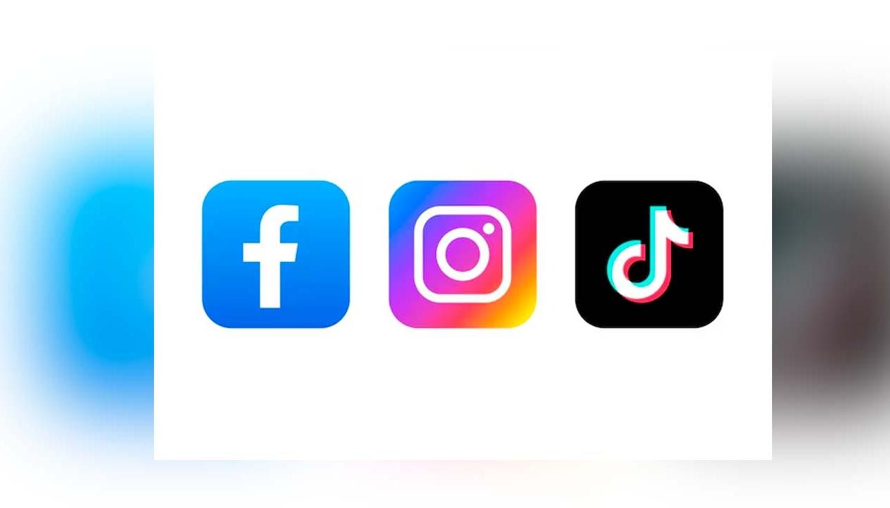 Logos de Facebook, Instagram y Tik tok.