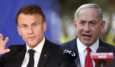 Emmanuel Macron y Benjamín Netanyahu.