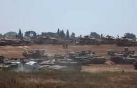 El Ejército de Israel cerca de la frontera con la Franja de Gaza. 
