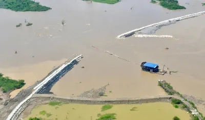 Boquete de 'Caregato' que inunda de nuevo a la zona de La Mojana. 