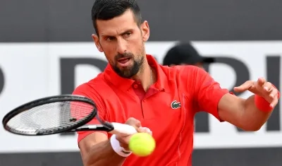 Novak Djokovic durante su partido contra el francés Corentin Moutet.