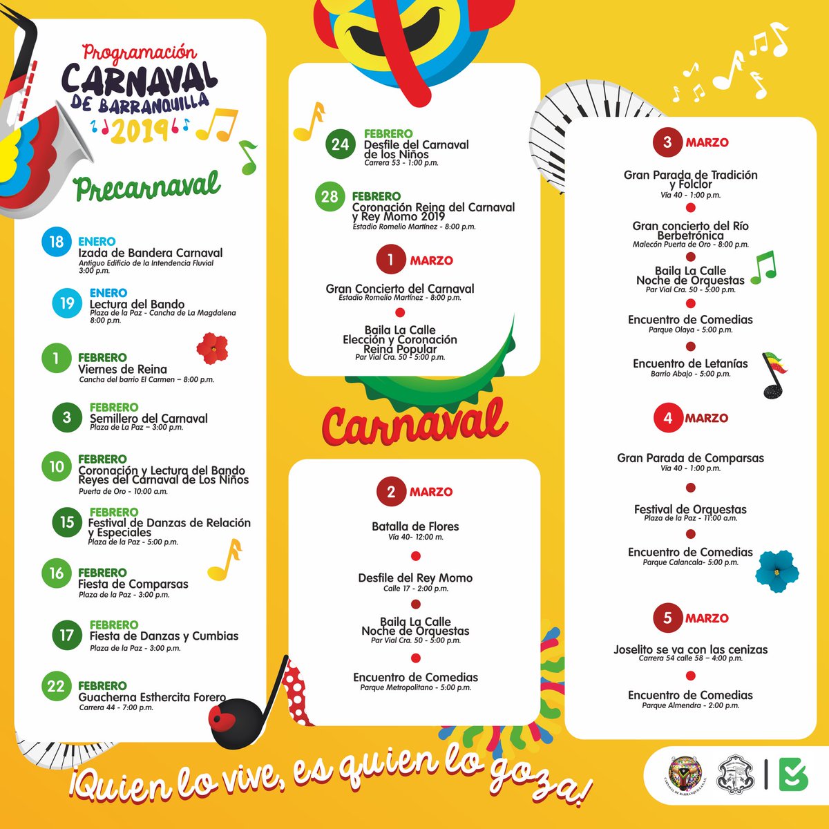 Esta es la programación del Carnaval de Barranquilla.