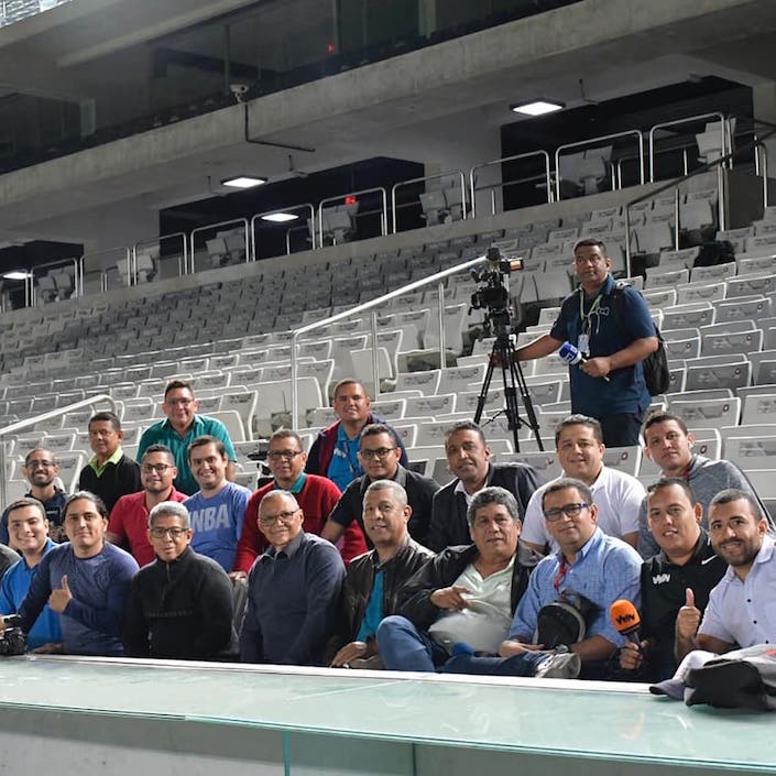Con el grupo de colegas deportivos que viajaron desde Barranquilla.