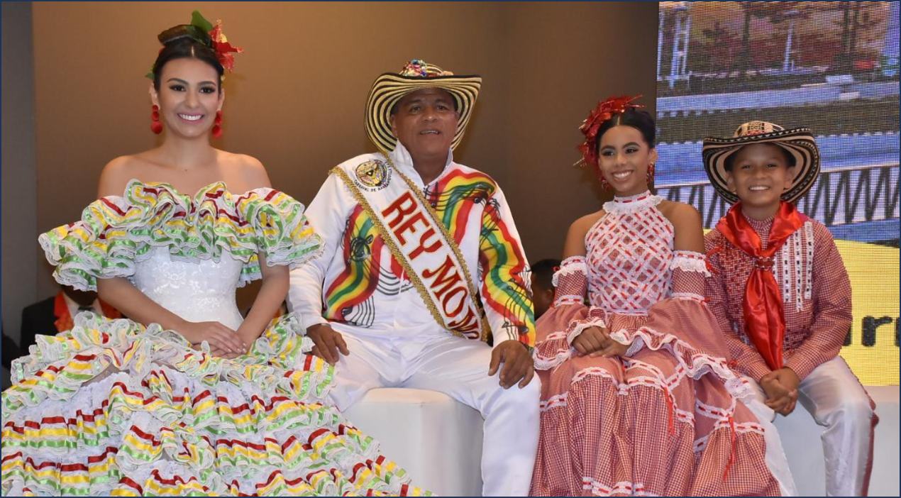 La Reina del Carnaval 2019, el Rey Momo y los Reyes infantiles: Isabella y César.