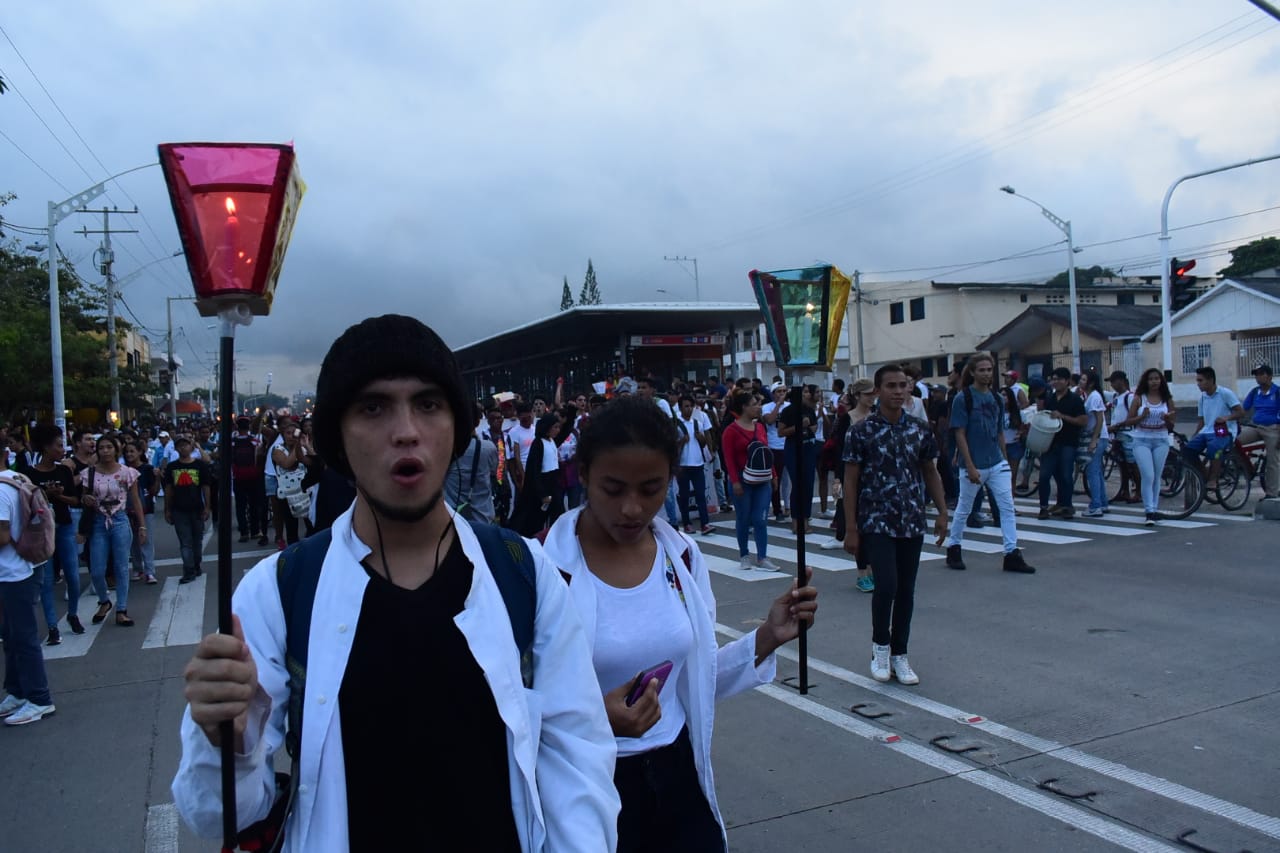 Marcha de estudiantes de la Universidad del Atlántico.