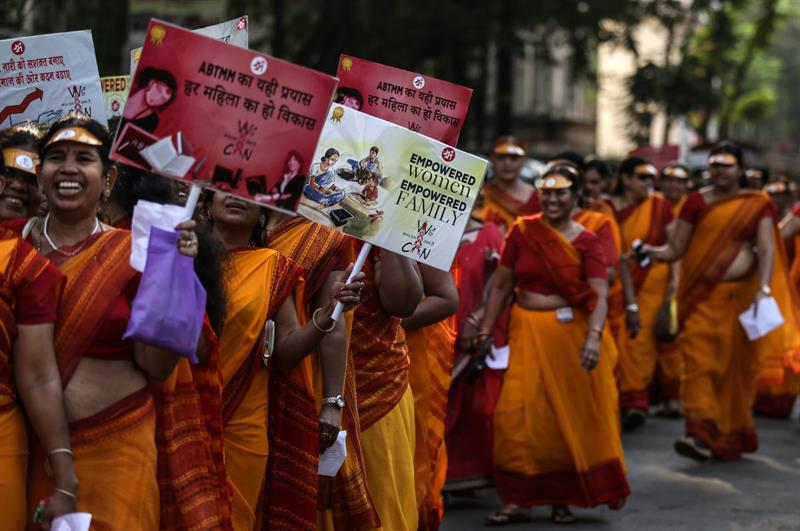 En la India, las mujeres también recordaron que tienen derechos.
