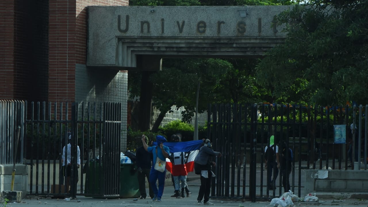 Protesta en la Universidad del Atlántico. 