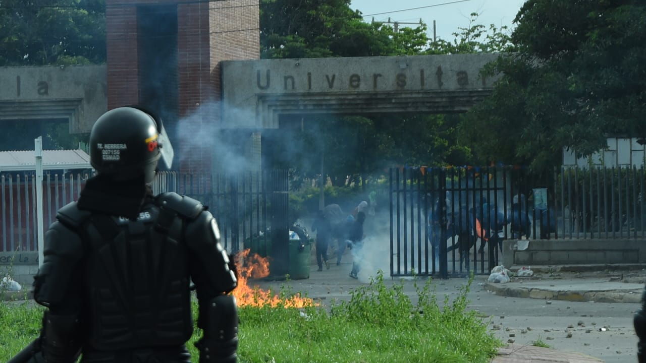 Protesta en la Universidad del Atlántico. 