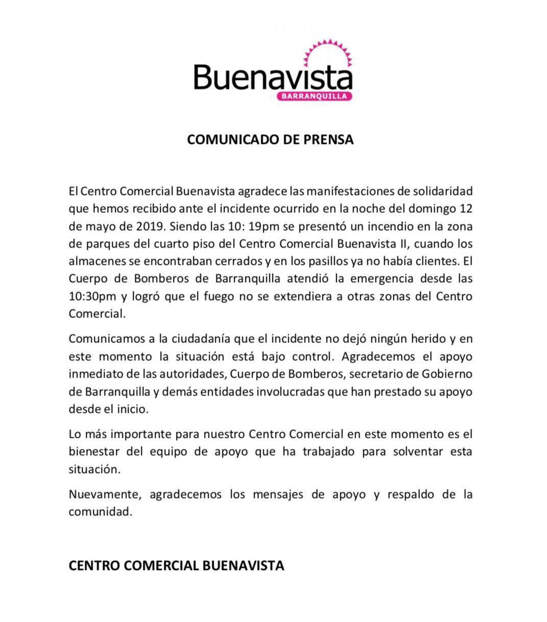 Comunicado del CC Buenavista.
