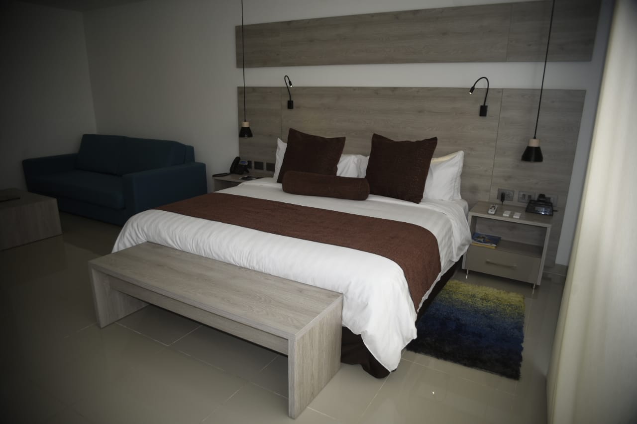 Una de las camas del Hotel Barranquilla Plaza.