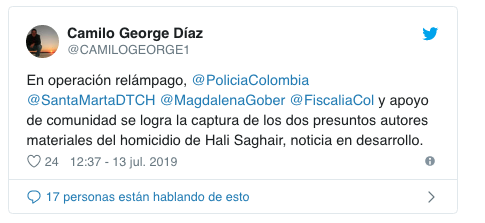 Twitter de Camilo George.