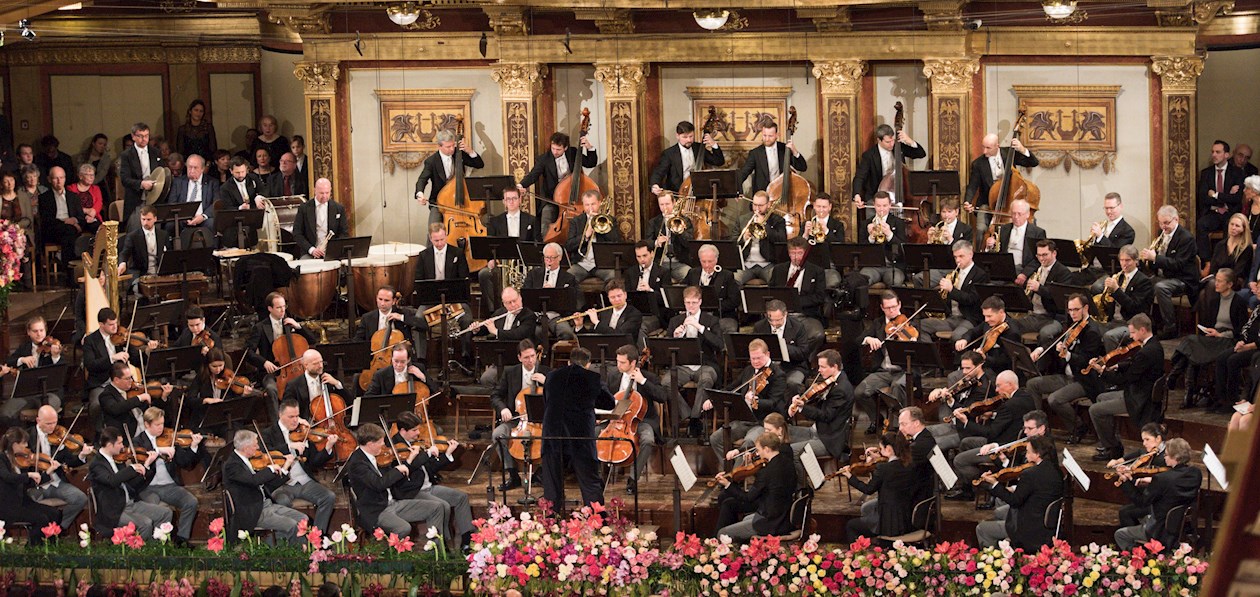 La Orquesta Filarmónica de Viena en el tradicional Concierto de Año Nuevo.