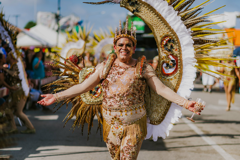 Bailarín durante desfile del Carnaval de Aruba.