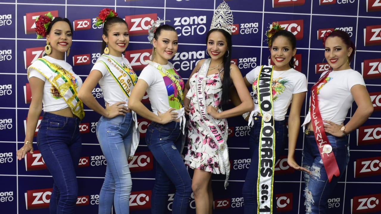 Darlin Vargas, Reina Popular de Polonuevo 2019 junto a candidatas 2020.
