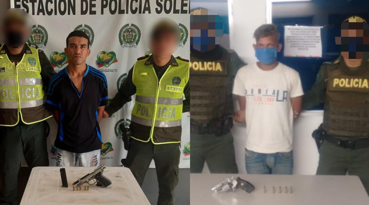 Los dos capturados venezolanos por tener armas de fuegos.