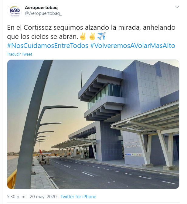 Así presentó la fachada el aeropuerto Ernesto Cortissoz.