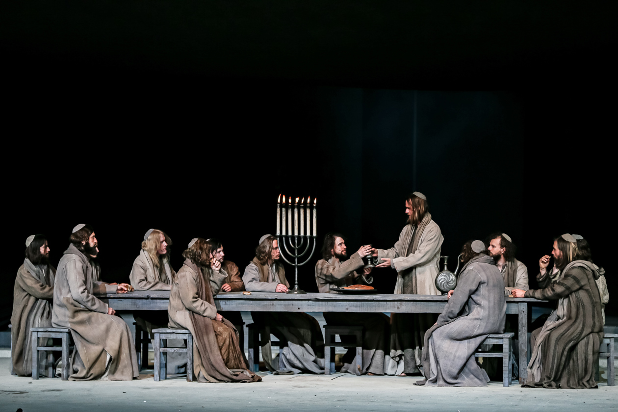 La última cena en la 42.ª obra de teatro de la Pasión de Oberammergau.