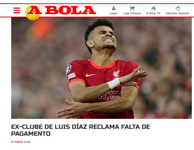 Publicación del diario A Bola. 