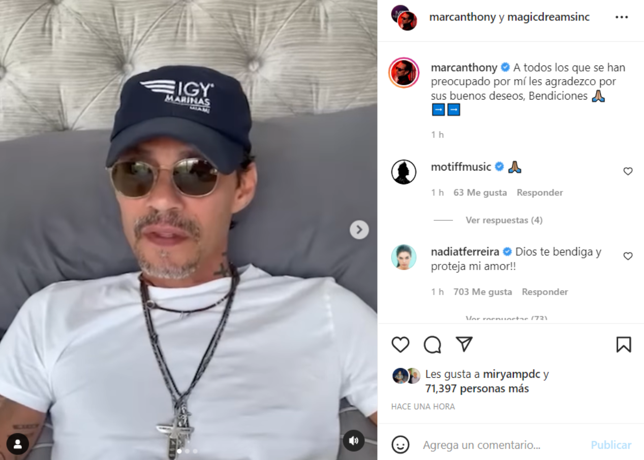 Marc Anthony publicó un video en su cuenta de Instagram.