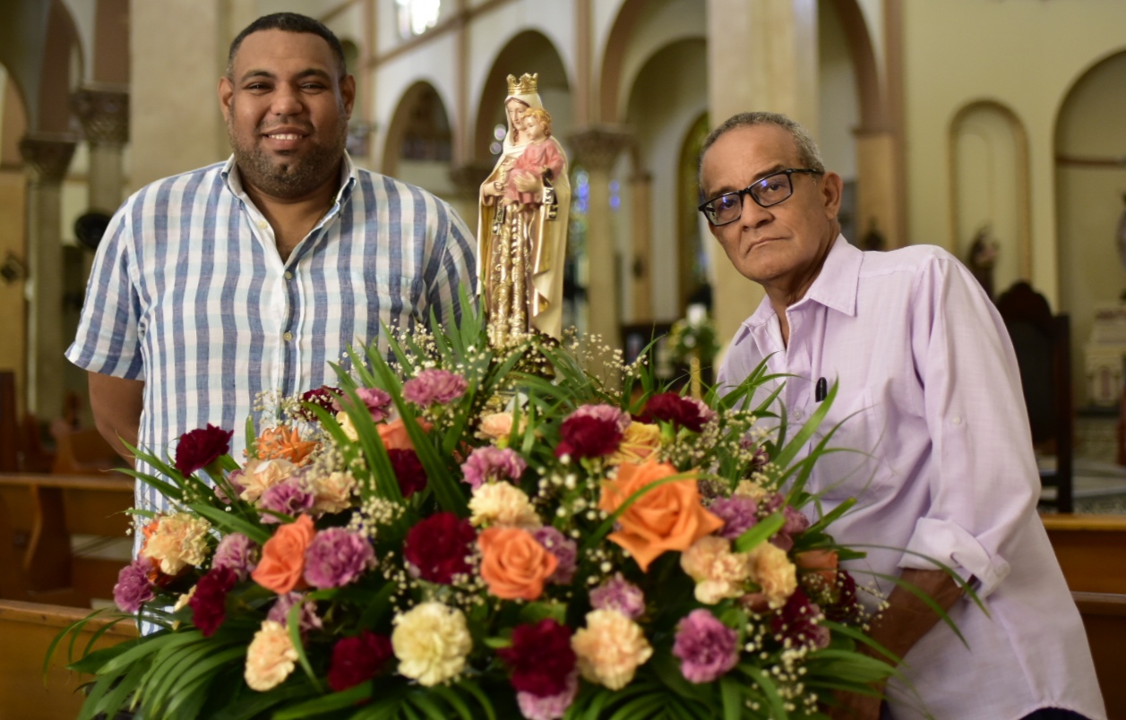 Dagoberto Cantillo y Vicente Rivera, fieles servidores de la Virgen del Carmen.