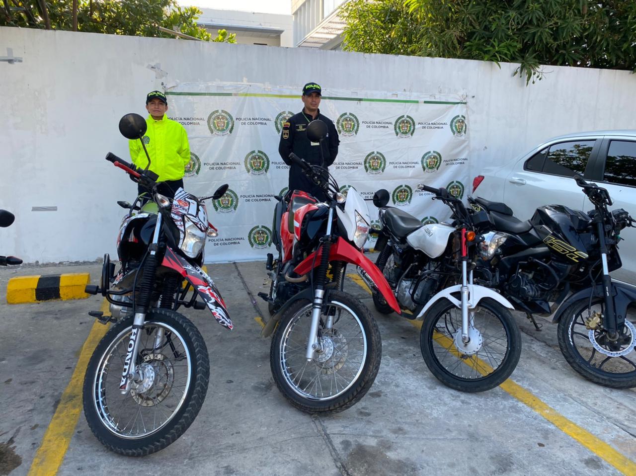 Motocicletas recuperadas en Barranquilla