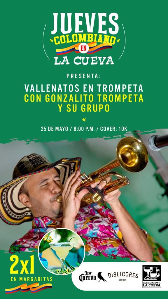 Flyer de la muestra musical Vallenato con trompeta.