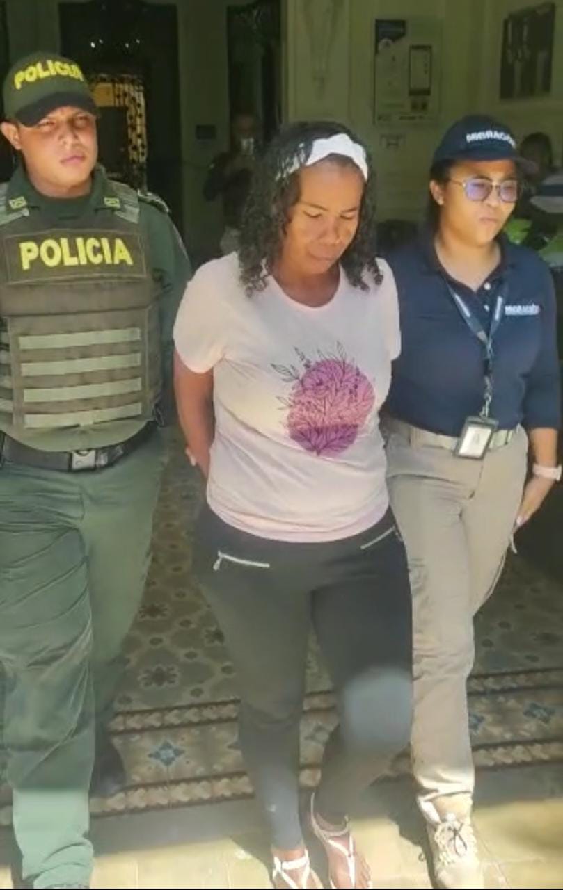La mujer capturada en Cartagena. 
