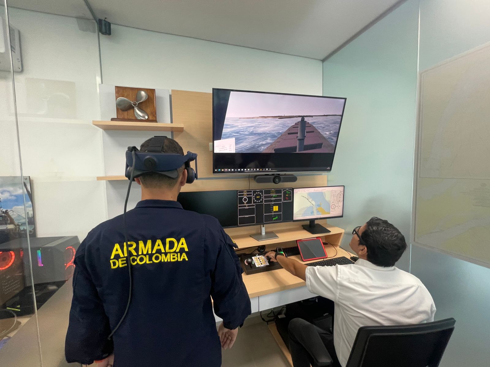 Pruebas del simulador en las instalaciones de la empresa “Pilotos del puerto de Barranquilla