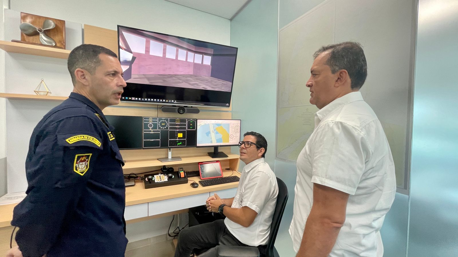 Pruebas del simulador en las instalaciones de la empresa “Pilotos del puerto de Barranquilla