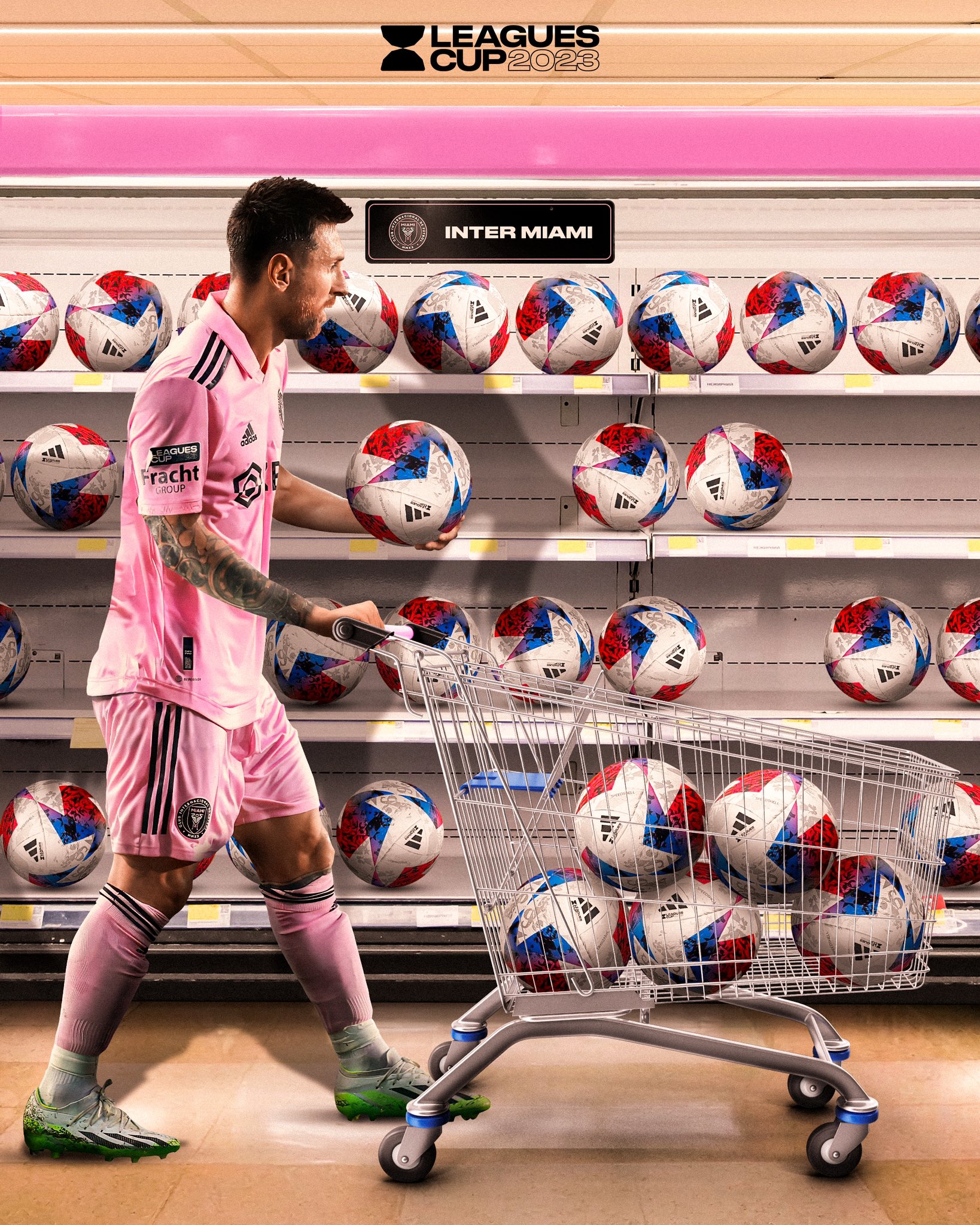 Messi de compras goleadoras en una imagen que publicó Leagues Cup en sus redes