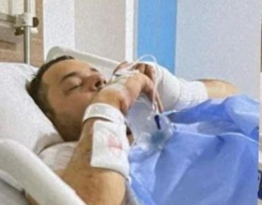 Juan Sebastián Daza Ovalle herido en la clínica. 