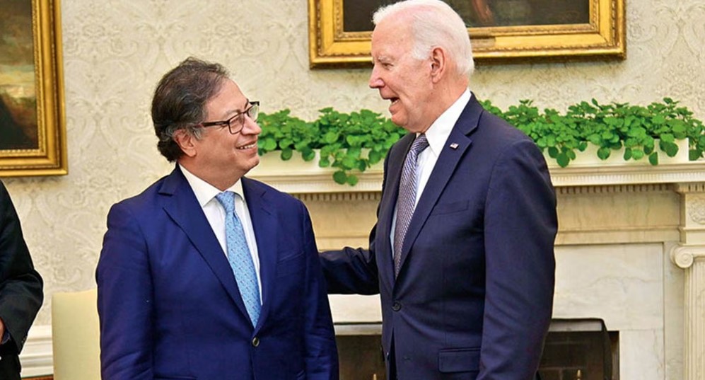 El Presidente Petro y su colega de Estados Unidos, Joe Biden, en un encuentro en abril pasado