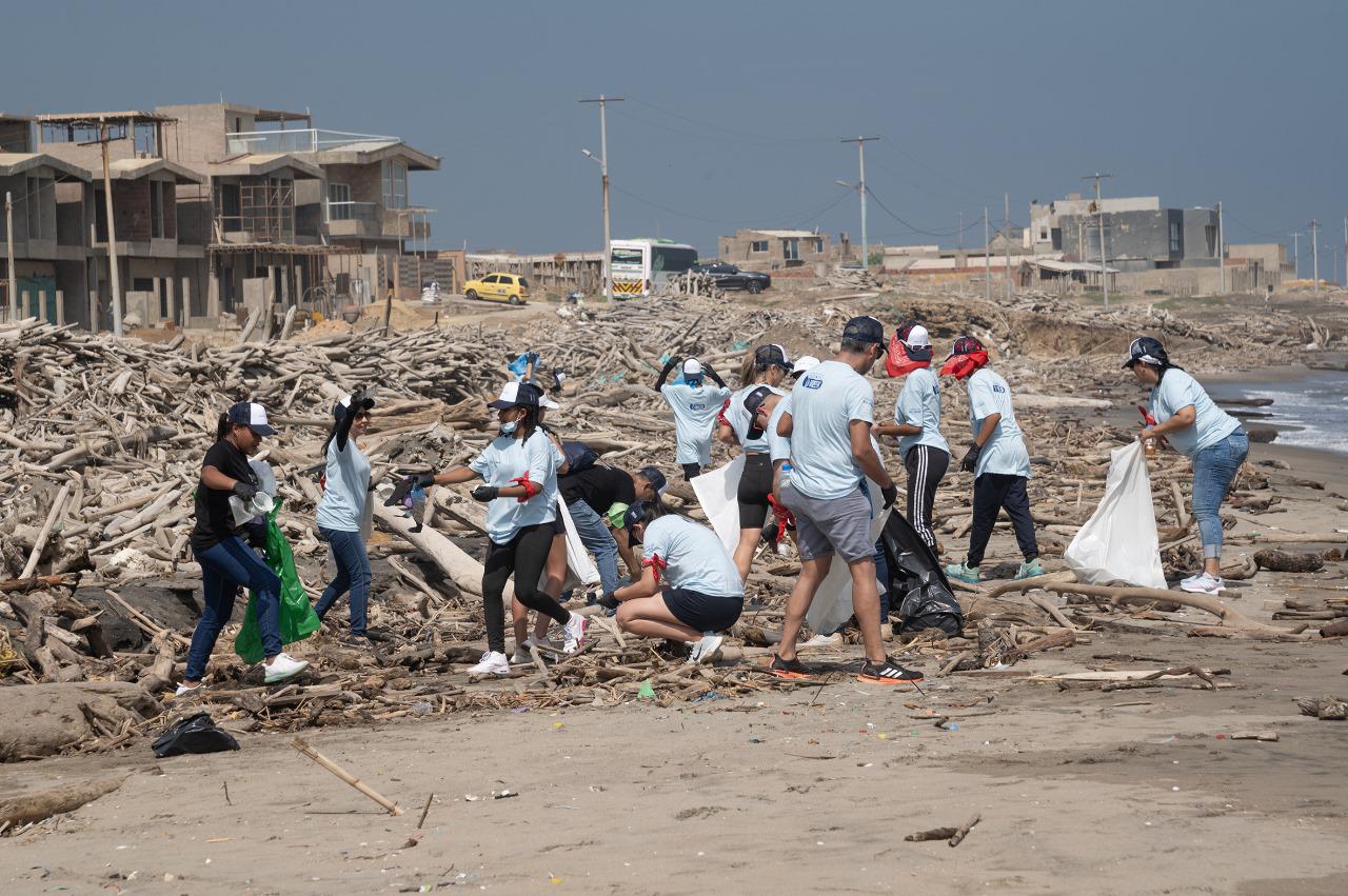 Voluntarios en la limpieza de playas.