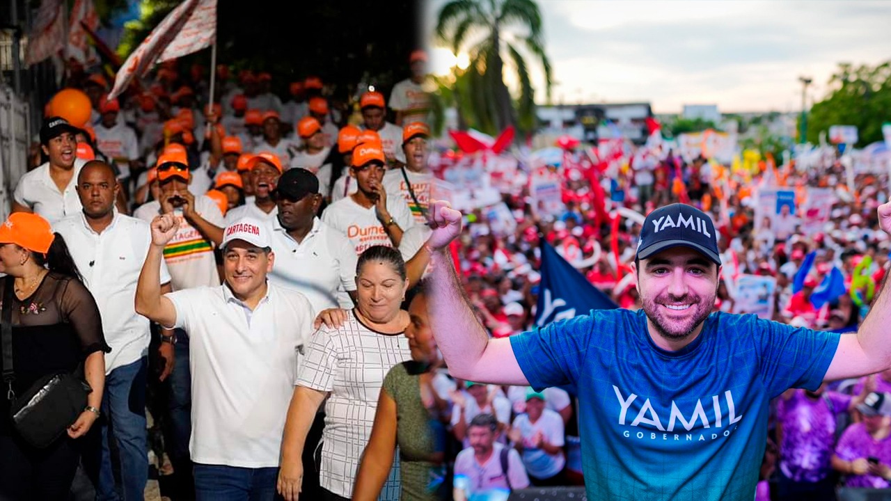 El candidato a la Alcaldía de Cartagena, Dumek Turbay y el candidato a la Gobernación de Bolívar, Yamil Arana.