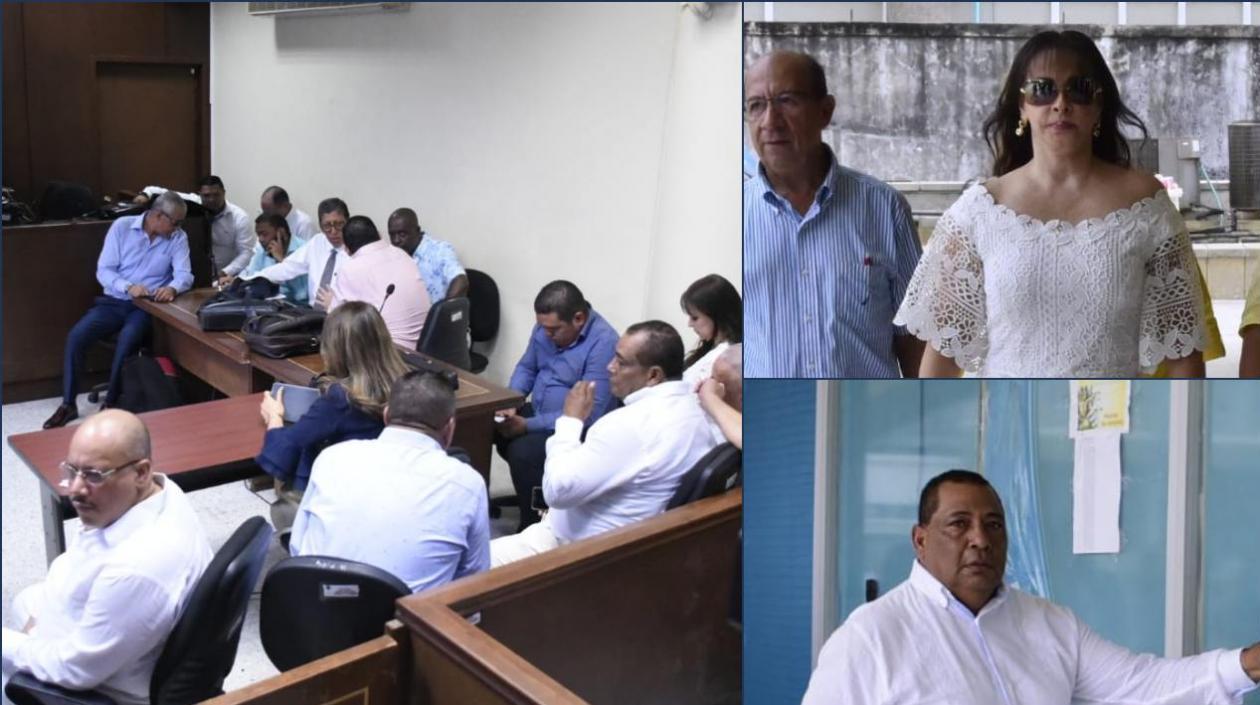 Aissar Castro Bravo y Juan Carlos Zamora Callejas, los diputados Margarita Balen y Jorge Rangel, los exconcejales Aissar Castro Reyes (Barranquilla) y Vicente Támara Chamorro (Soledad), cuando se dieron las audiencias.