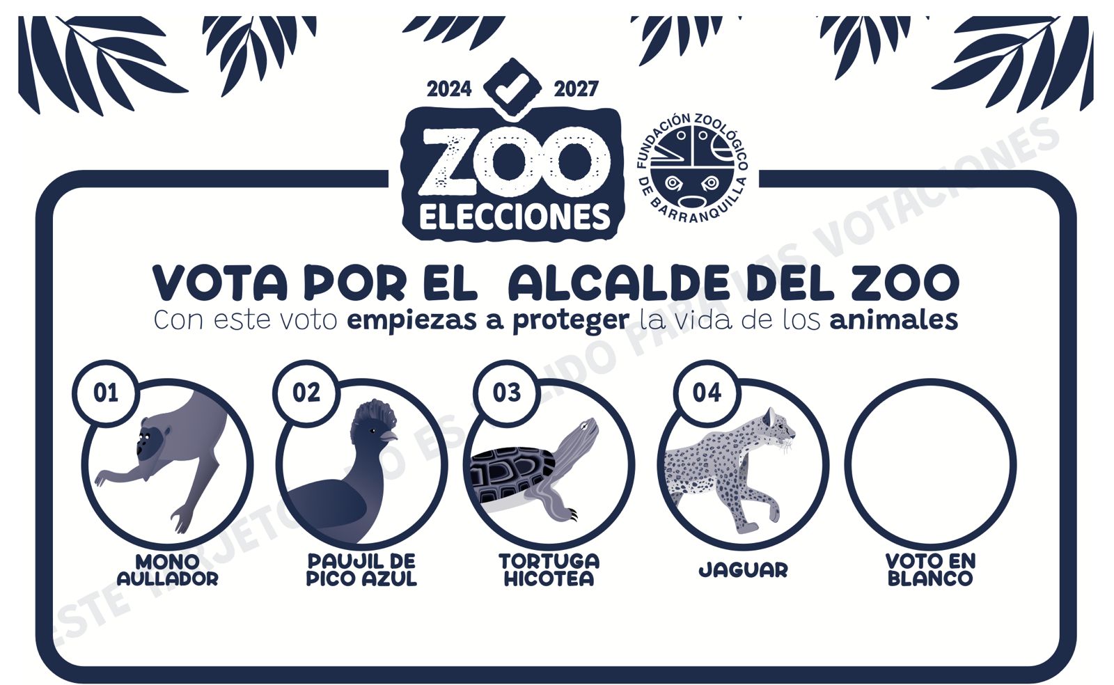 El tarjetón para elegir al alcalde del ZooBaq
