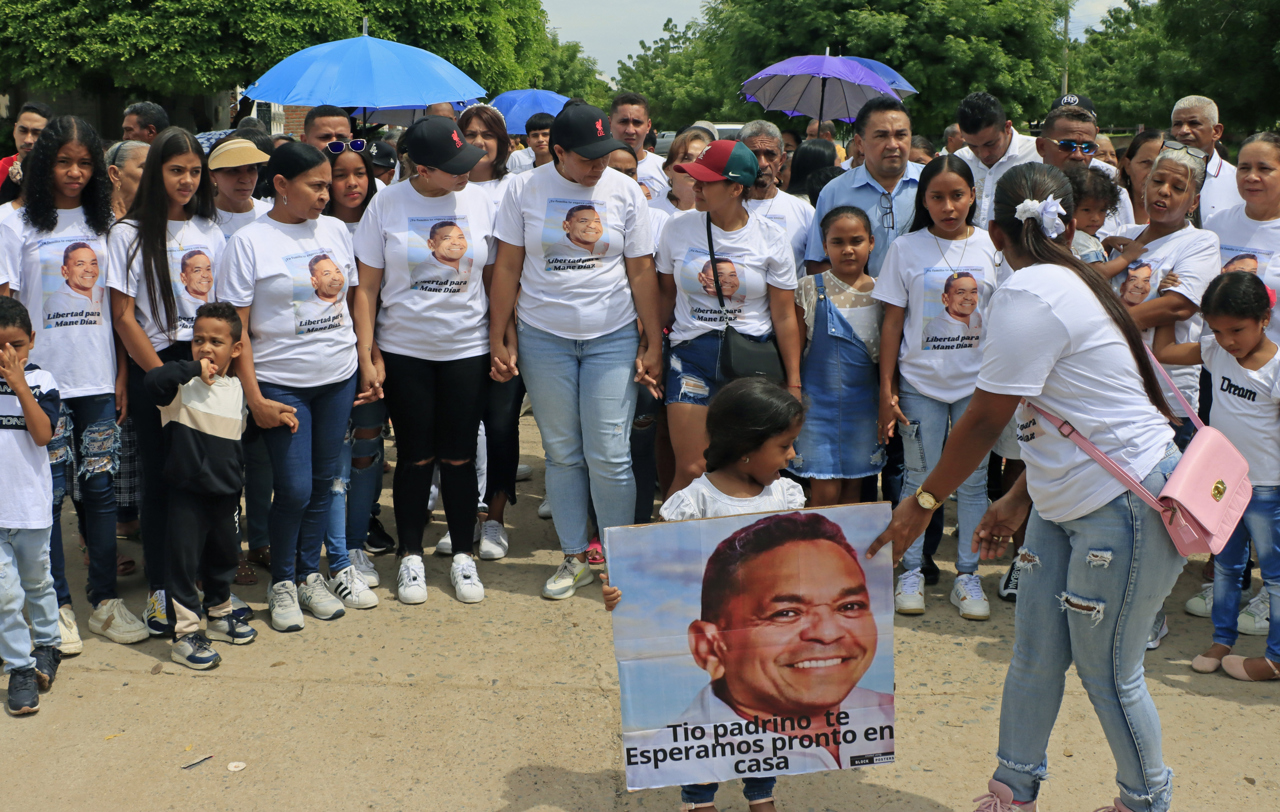 Una de las marchas realizadas en Barrancas, exigiendo la libertad de 'Mane' Díaz.