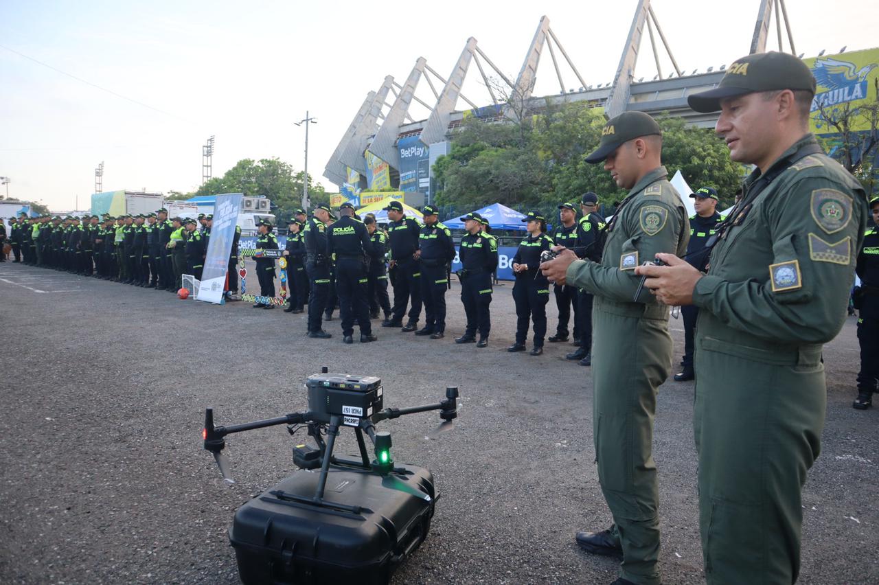 Drones en la seguridad para el partido ColombiaVsBrasil.Policía Metropolitana