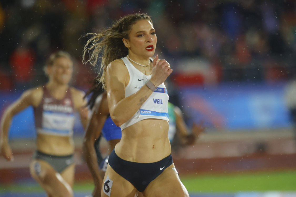 La hija de la exatleta colombiana Ximena Restrepo en plena competencia. 