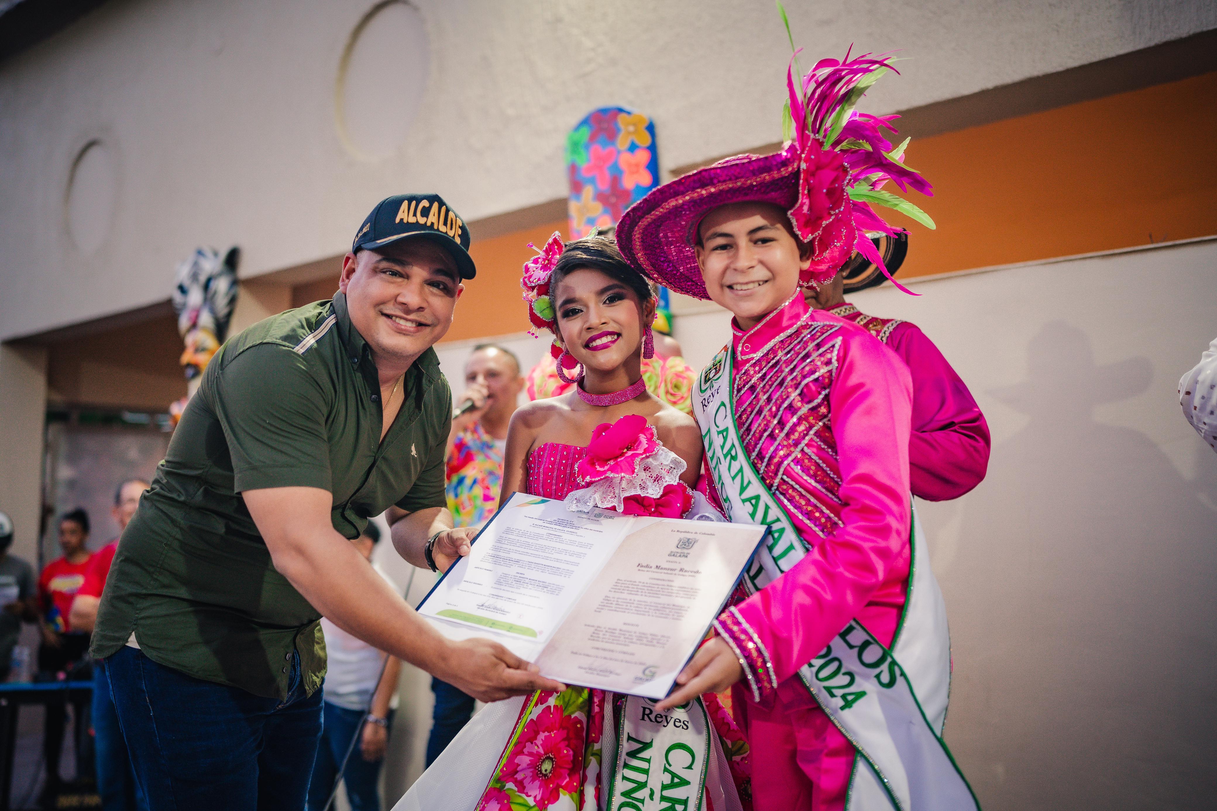 Samuel Salas Manjarrez y Fadya Manzur Racedo, Reyes infantiles del Carnaval de Galapa.