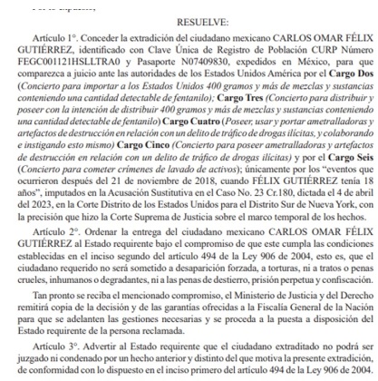 La extradición de Carlos Omar Félix Gutiérrez avalada por Petro