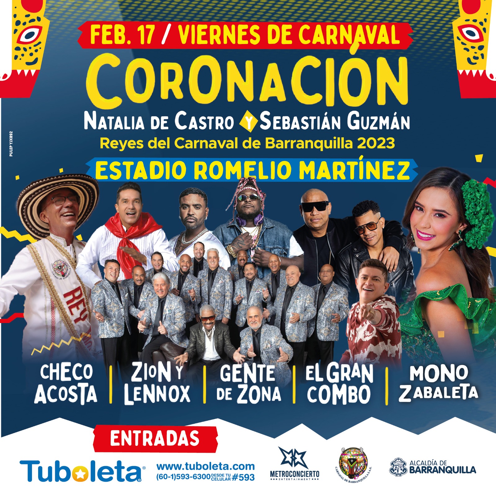 Imagen de los artistas para el concierto de Coronación del Carnaval 2023.