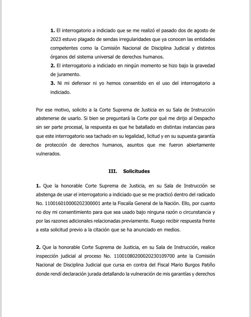 Solicitud de Nicolás Petro a la Corte Suprema.