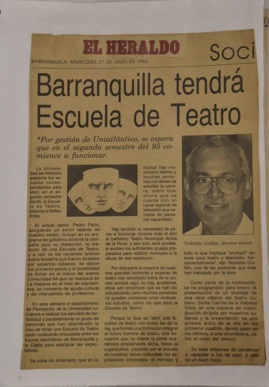 Para Guillén, el periodismo cultural de Barranquilla fue clave para que se conociera su obra artística