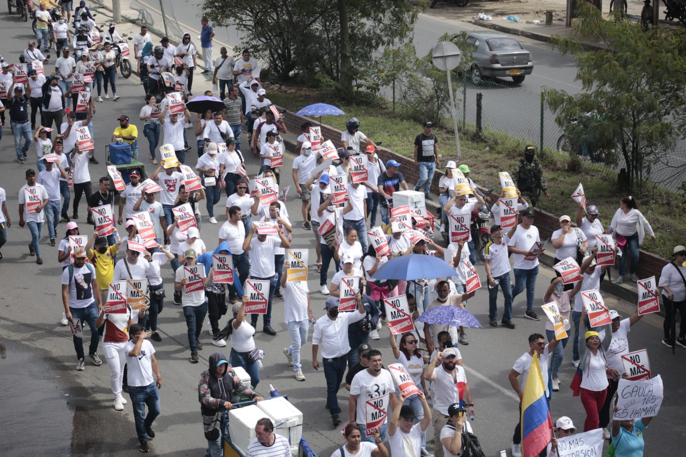 La marcha contra la extorsión donde estuvo Marcos Díaz Plata.
