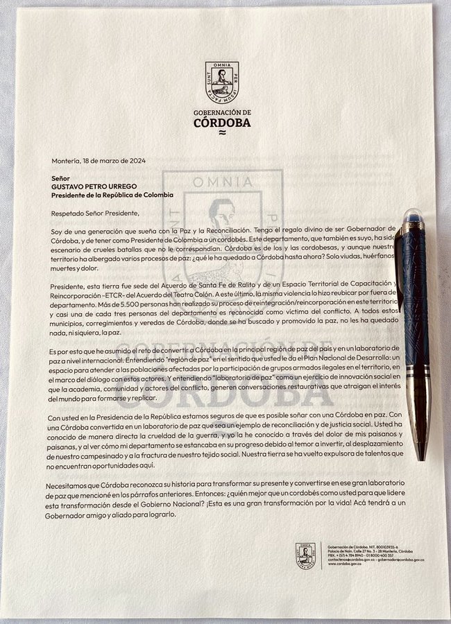 La carta de Erasmo Zuleta al presidente Petro