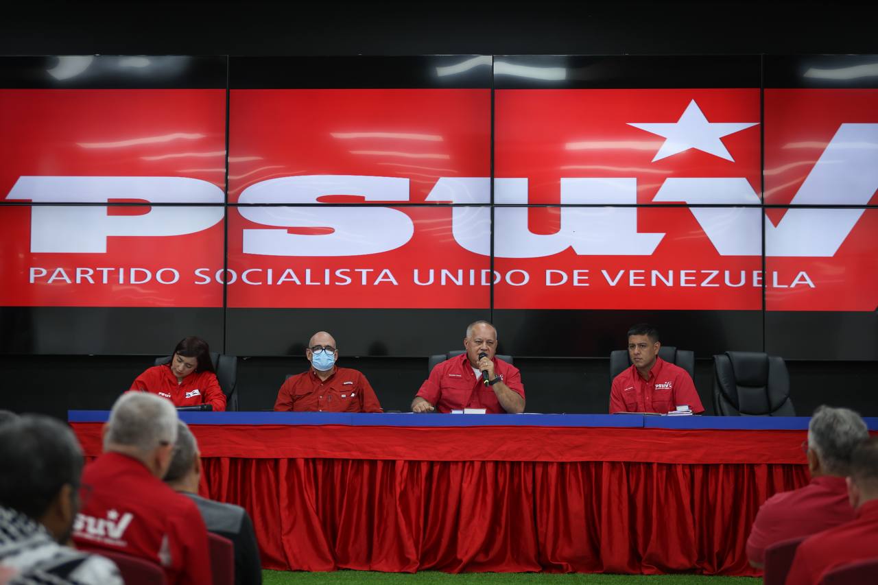 Diosdado Cabello en la rueda de prensa de este lunes
