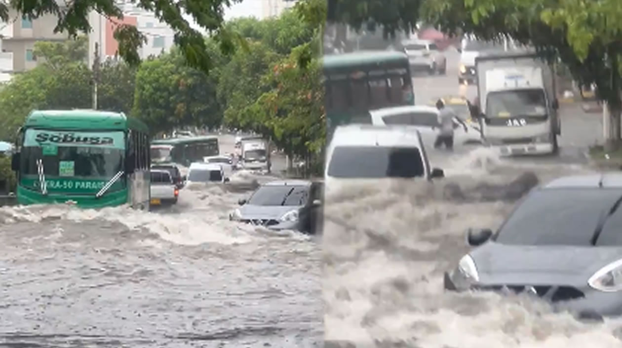 La emergencia por el arroyo de la carrera 27 en Barranquilla.