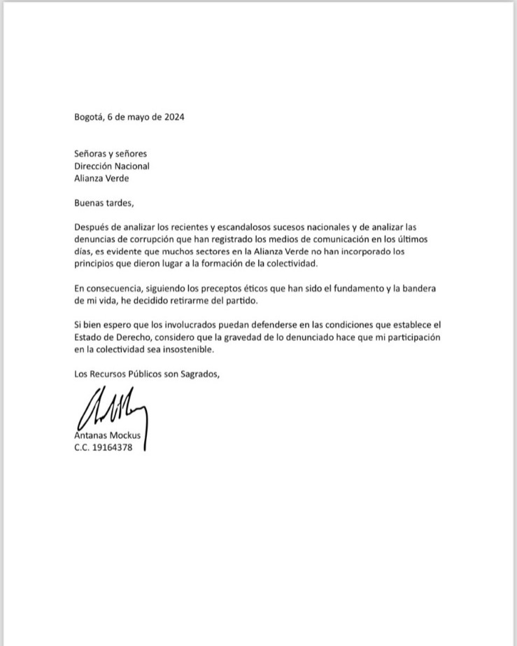 Comunicado de Mockus.