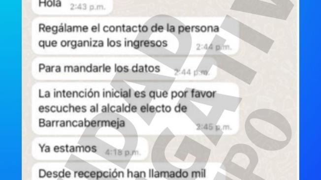 Los presuntos chats entre Olmedo López y Andrés Idárraga